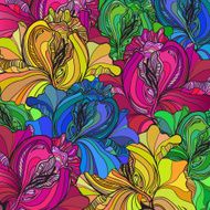 Vector background with ornament of the graphic flowers N12