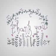 Thank you lettering calligraphy vector greeting card