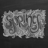 Vector Spring hand lettering chalk board