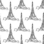 Eiffel Tower seamless background pattern