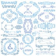 Winter swirls decor Frame and Border set N2