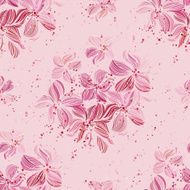 Floral seamless background with pink flowers