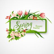 Spring frame with flowers Vector illustration N2