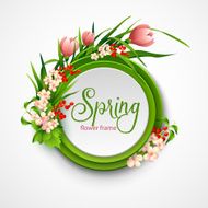 Spring frame with flowers Vector illustration N3