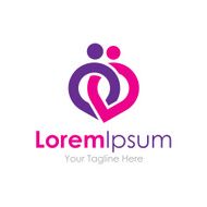 Couple connection joined circle icon simple elements logo