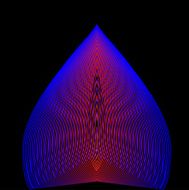 Red in blue spiral Fire flaming flower