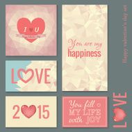 Set of cards templates for Valentine&#039;s day N2