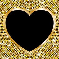 Gold frame in the shape of heart N2