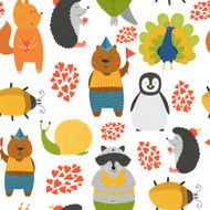 Vector background with cute animals N2