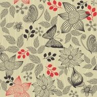 seamless retro floral background N4