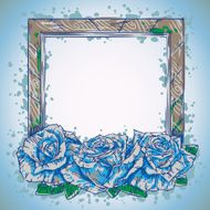 Retro frame with roses N3