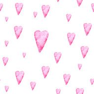 Watercolor hearts seamless pattern N6