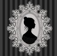 Girl in lace oval frame