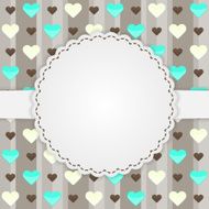 Brown card template with many hearts