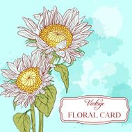 floral card with sunflowers