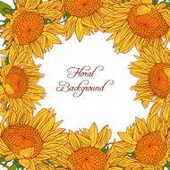 floral frame with sunflowers