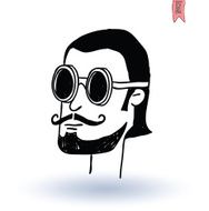 Steampunk man hand drawn vector illustration