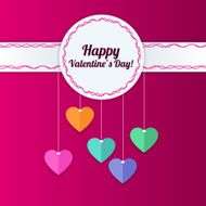 Happy Valentine`s Day greeting card with hearts background Vector illustration N7