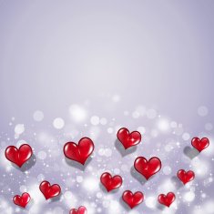 Red Hearts Valentine Holiday Card