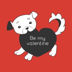 Puppy with a heart valentine's day card N2