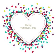 Happy Valentine`s Day greeting card with hearts background Vector illustration N5