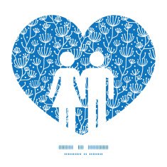 Vector blue white lineart plants couple in love silhouettes frame N4