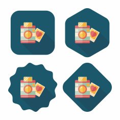 Valentine's Day photo flat icon with long shadow eps10 N21