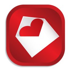 heart at envelope red icon