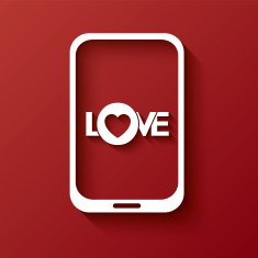 Valentine's day message in a smartphone application with creative