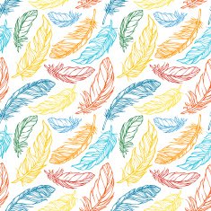 Seamless pattern with decorative feathers N13