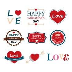 Set Of Happy Valentine's Day Elements