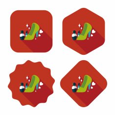 valentine's day girl costume flat icon with long shadow eps10 N16