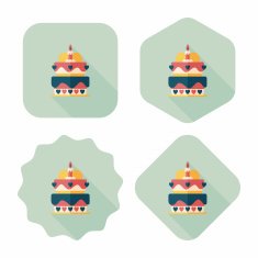 Valentine's Day cake flat icon with long shadow eps10 N53