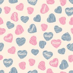 Seamless pattern with hearts Valentine Day background