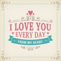 Valentine and wedding typography greeting card vintage curl background