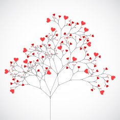 Abstract tree made with hearts N4