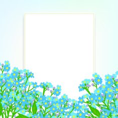 Vector card with small blue flowers N5