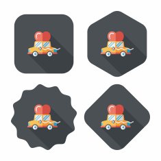 wedding car flat icon with long shadow eps10 N90