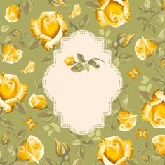 Retro flower card- roses