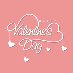 Beautiful text with hearts for Valentine's Day celebration