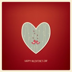 Vintage Valentine's day card with soft colors and simple N4