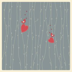Vintage Valentine's day card with soft colors and simple N5