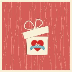 Vintage Valentine's day card with soft colors and simple N6