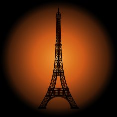 Eiffel Tower Icon Orange background Vector