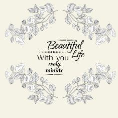 Abstract background with flowers in vintage style N34