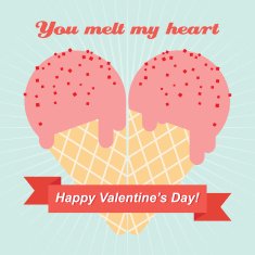 Ice Cream valentine's Day Card