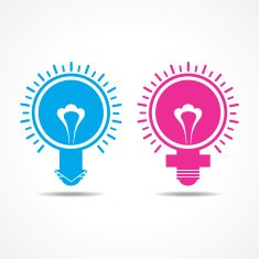 bulb shape like male female symbol design