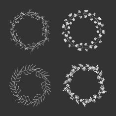 Hand drawn floral wreaths N3