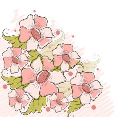 Greeting card with flowers decoration