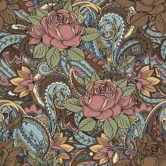 Seamless pattern with vintage roses N14